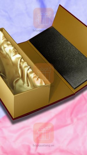 Hộp rượu lót vải lụa